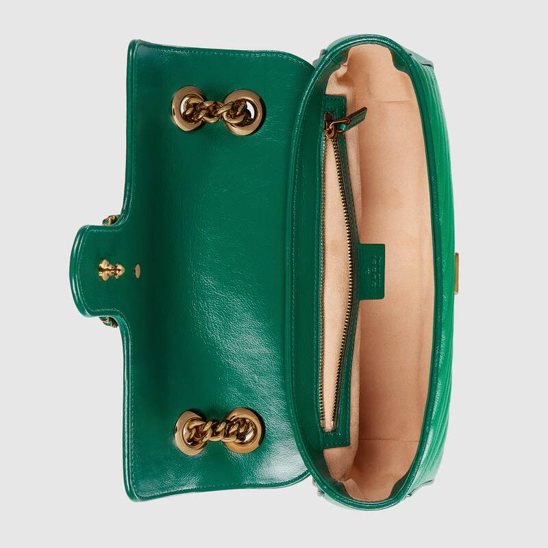 Gucci GG Marmont Small Matelasse Shoulder Bag 443497 Green